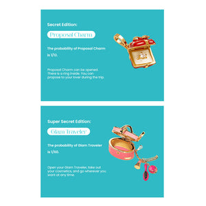 Fizz & Rizz Mystery Jewelry Box Travel Themed Charm Set with Necklace & Bracelet Fun Collectible Surprise Gift for Girls