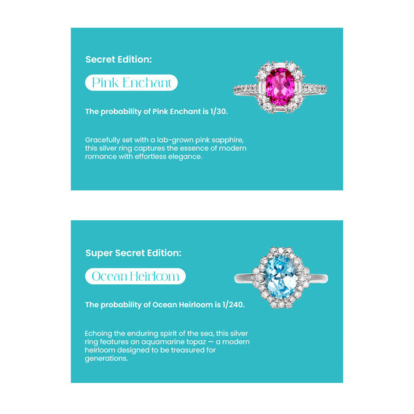 Fizz & Rizz by Yorkett Sterling Silver Sized Ring Mystery Box