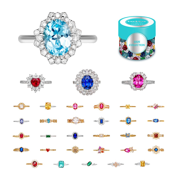 Fizz Rizz Fizz and Rizz by Yorkett 925 Sterling Silver Sized Ring Mystery Box