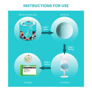 Fizz & Rizz by Yorkett Jewelry Mystery Box with Amelia Collectible Themed Charms Chain Bracelet Adjustable Pendant